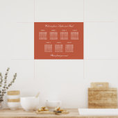 Terracotta 7 Table Wedding Chart Poster (Küche)