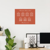 Terracotta 7 Table Wedding Chart Poster (Heimbüro)