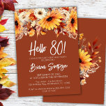 Terracotta 80th Birthday Fall Floral Einladung<br><div class="desc">Terracotta Fall Floral 80. Geburtstagsfeier Einladung für eine lustige Geburtstagsparty</div>