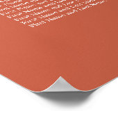 Terracotta 8 Table Wedding Chart Poster (Ecke)