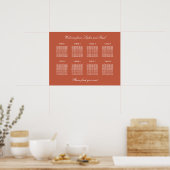 Terracotta 8 Table Wedding Chart Poster (Küche)