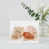 Terracotta Abstract Boho Botanical Watercolor Postkarte (Stehend Vorderseite)
