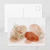 Terracotta Abstract Boho Botanical Watercolor Postkarte (Vorne/Hinten)