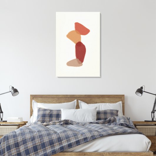 Terracotta Abstrakt Boho Leinwanddruck (Insitu (Schlafzimmer))