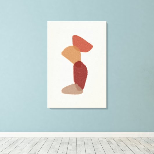 Terracotta Abstrakt Boho Leinwanddruck (Insitu (Holzboden))