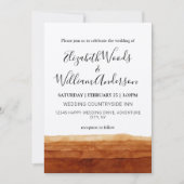 Terracotta Abstrakt Desert Boho Wedding Einladung (Vorderseite)