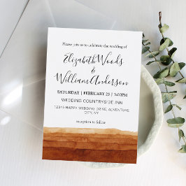 Terracotta Abstrakt Desert Boho Wedding Einladung