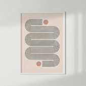 Terracotta Abstrakt Waves Poster