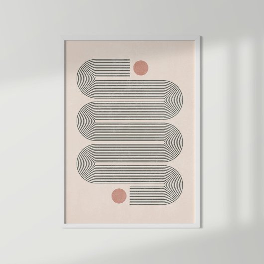 Terracotta Abstrakt Waves Poster