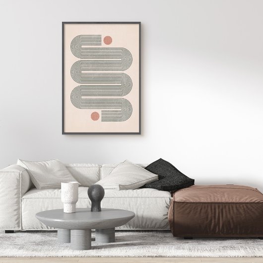 Terracotta Abstrakt Waves Poster