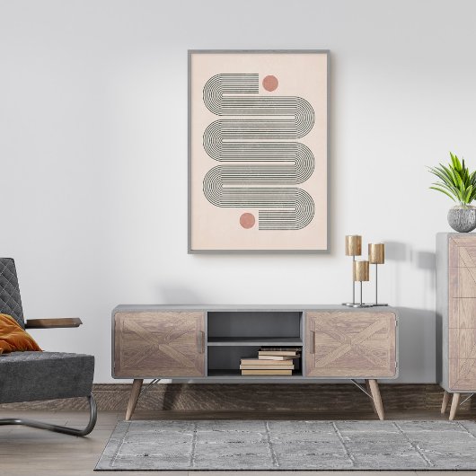 Terracotta Abstrakt Waves Poster