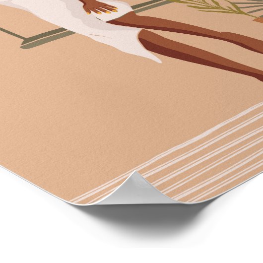 Terracotta Abstrakte Frau Portrait Poster (Ecke)