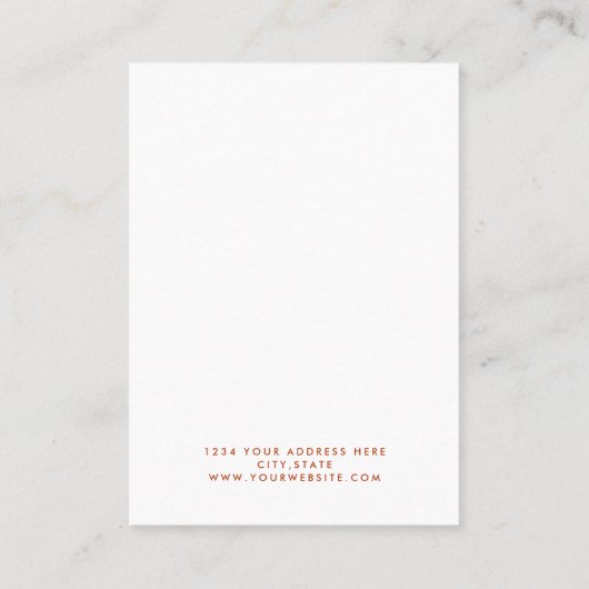 Terracotta Abstrakte Wüstenoringkarte Visitenkarte (Rückseite)