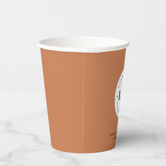 Terracotta Add Custom Business Company Logo Party Pappbecher (Rechts)