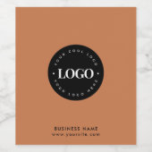 Terracotta Add Custom Logo & Text Business Company Weinetikett (Einzelnes Label)