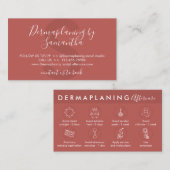 Terracotta Aftercare Instructions for Dermaplaning Visitenkarte (Vorne/Hinten)