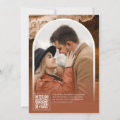 Terracotta Agate Marble Navy Blue Wedding Photo Save The Date (Rückseite)