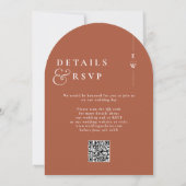 Terracotta All in one monogram QR Code Wedding Einladung (Rückseite)