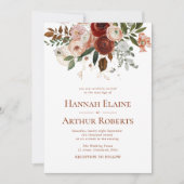 Terracotta and Greenery Wedding Einladung (Vorderseite)