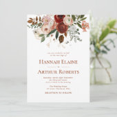 Terracotta and Greenery Wedding Einladung (Stehend Vorderseite)