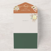 Terracotta and Olive Green Boho Wedding All In One Einladung (Außenbereich)