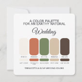 Terracotta and Olive Wedding Color Palette Card Einladung (Rückseite)