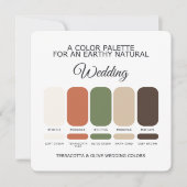 Terracotta and Olive Wedding Color Palette Card Einladung (Vorderseite)