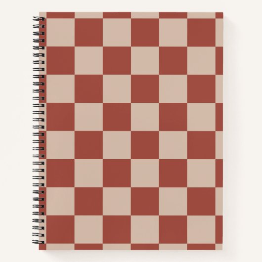 Terracotta and Tan Checkerboard Notizblock (Vorderseite)