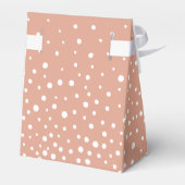 Terracotta and white polka dot pattern wedding geschenkschachtel (Rückseite)