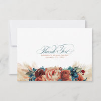 Terracotta Aquamarin Blue Floral Boho Klein Vielen