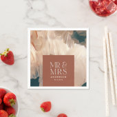 Terracotta aquamarin Mr. & Mrs. Serviette (Beispiel)