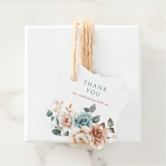 Terracotta Aquamarin neutrale Wasserfarbe Vielen D Geschenkanhänger (Beispiel)