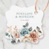 Terracotta Aquamarin neutrale Wasserfarbe Vielen D Geschenkanhänger (Rückseite)