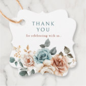 Terracotta Aquamarin neutrale Wasserfarbe Vielen D Geschenkanhänger (Vorderseite)