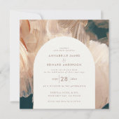 Terracotta aquamarine Malerische Moderne Bogen 1 F Save The Date (Vorderseite)