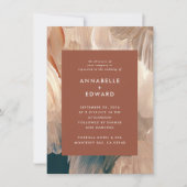 Terracotta aquamarine malerische moderne stilvolle einladung (Vorderseite)