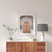 Terracotta Aquamarine marokkanische Tür Poster