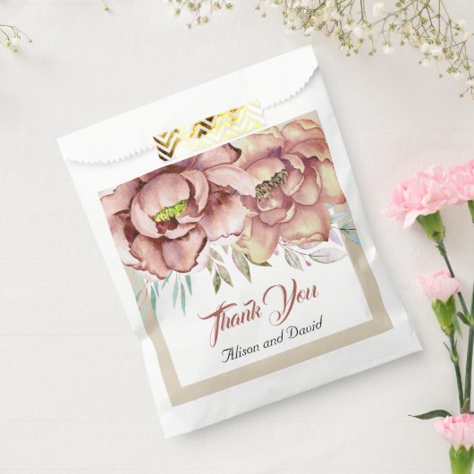 Terracotta Aquarell Blume Danke für Ihre Hochzeit Geschenktütchen (Versiegelt)