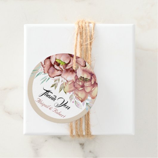 Terracotta Aquarell Blume Florenz Geschenkanhänger (Beispiel)