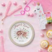 Terracotta Aquarell Blume Florenz Pappteller (Party)