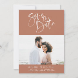 Terracotta Aquarellschrift Schrift Hochzeit Save The Date