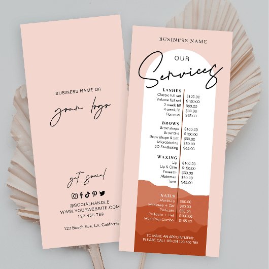 Terracotta Arch Bohemische Logos Nägel Wellness-Ce Werbekarte