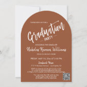Terracotta Arch Foto QR Code Grad Party Einladung (Vorderseite)