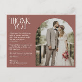Terracotta Arch Foto Wedding Danke Postcard Postkarte (Vorderseite)