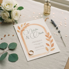 Terracotta Arch Herbstlaubs Hochzeit Einladung