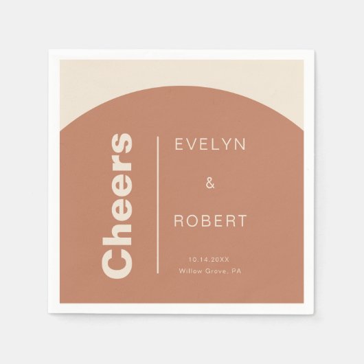 Terracotta Arch Minimalistisch Formal Wedding Chee Serviette (Vorderseite)