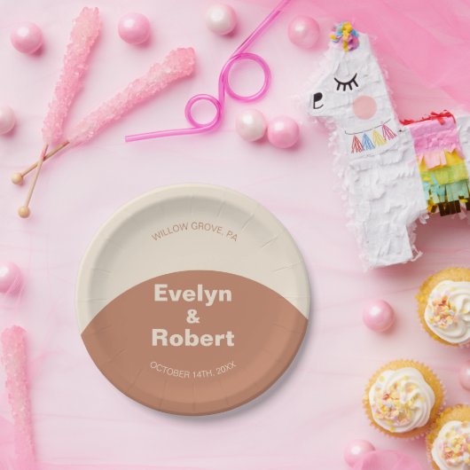 Terracotta Arch Minimalistisch Pappteller (Party)