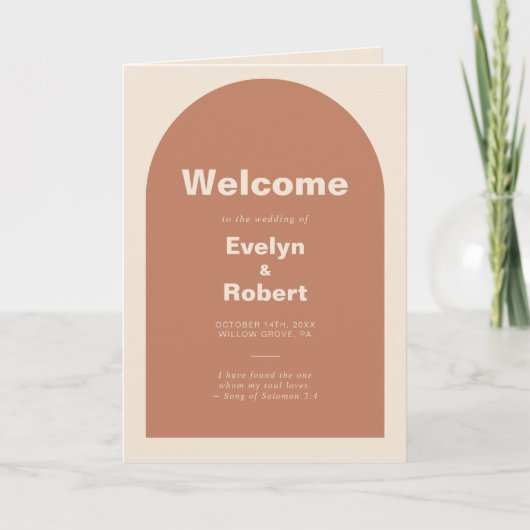 Terracotta Arch Minimalistische formale geflochten Programm (Vorderseite)