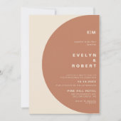 Terracotta Arch Minimalistische Hochzeit Einladung (Vorderseite)