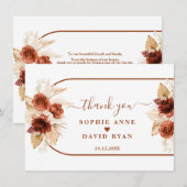 Terracotta Arch Pampas Grass Floral Wedding Dankeskarte (Vorne/Hinten)